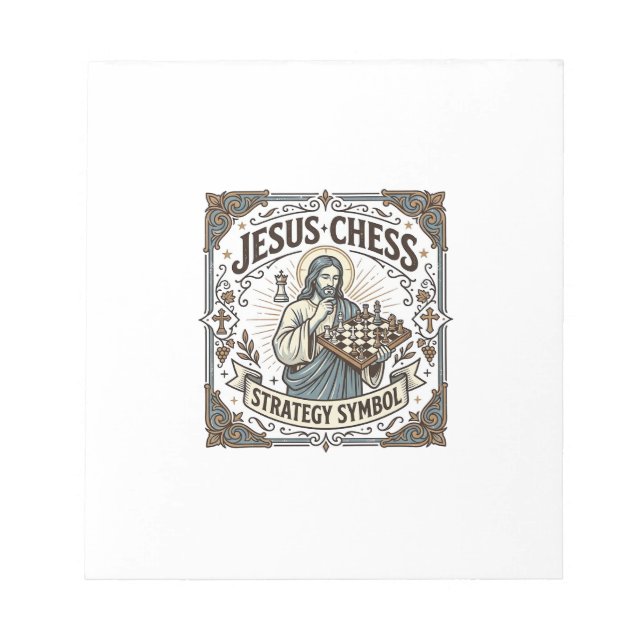 Bloc-note Symbole de stratégie d'échecs de Jésus Stratégie d (Devant)