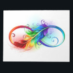 Bloc-note Symbole d'infini avec plume arc-en-ciel<br><div class="desc">Symbole artistique à l'infini avec belle plume arc-en-ciel sur arrière - plan blanc. Style tatouage.</div>