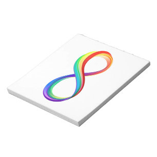 Bloc-note Symbole d'infinité arc-en-ciel stratifié