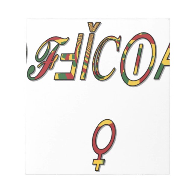 Bloc-note Symbole féminin inversé "OFFICIAL" Imprimer (Devant)