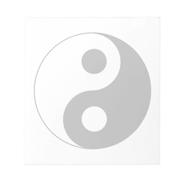 Bloc-note Symbole Yin et Yang noir blanc et opaque (Devant)