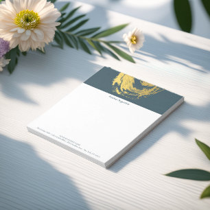 Bloc-note Symbole YOGA bleu & or ZEN brosse