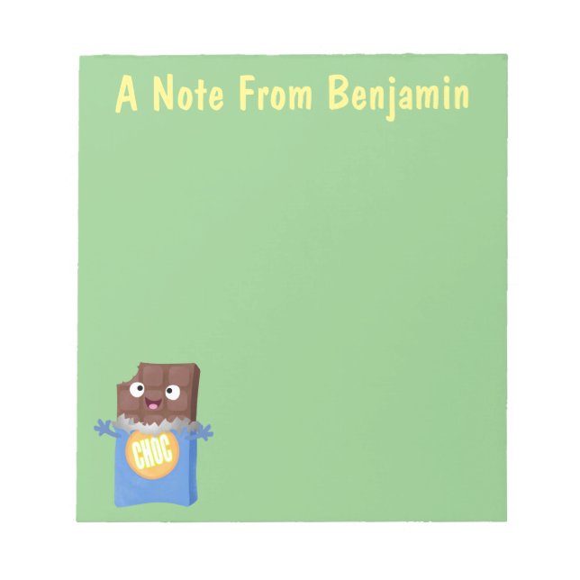 Bloc-note Sympa chocolat chocolat bonbon bar personnage de d (Devant)