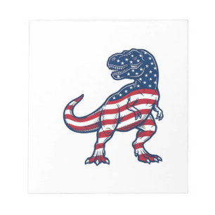 Bloc-note T-Rex patriotique Drapeau américain Design de dino