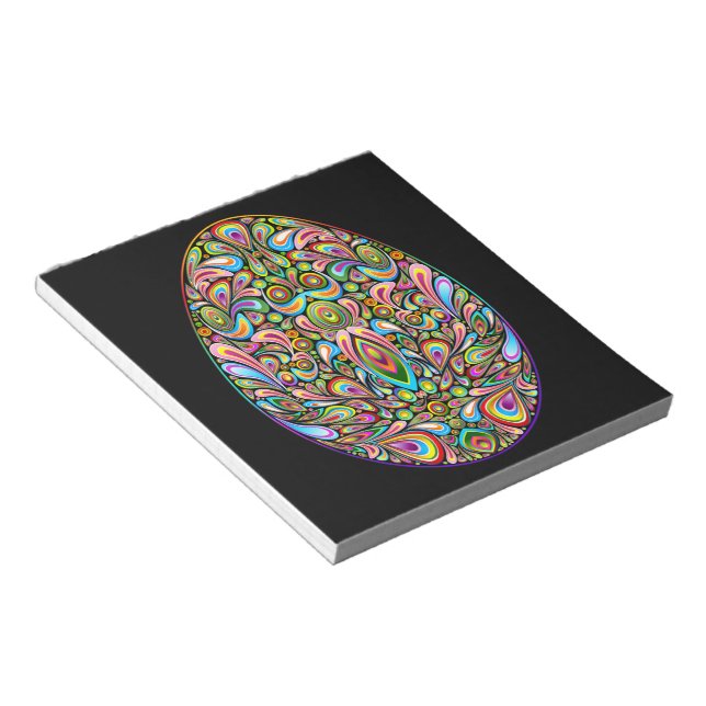 Bloc-note T-Shirt Bio Enfant Design Psychedelique Oeuf de Pâ (Incliné)