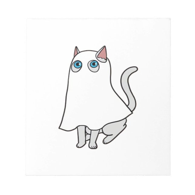 Bloc-note T-Shirt Classique Chat Fantôme_1 (Devant)