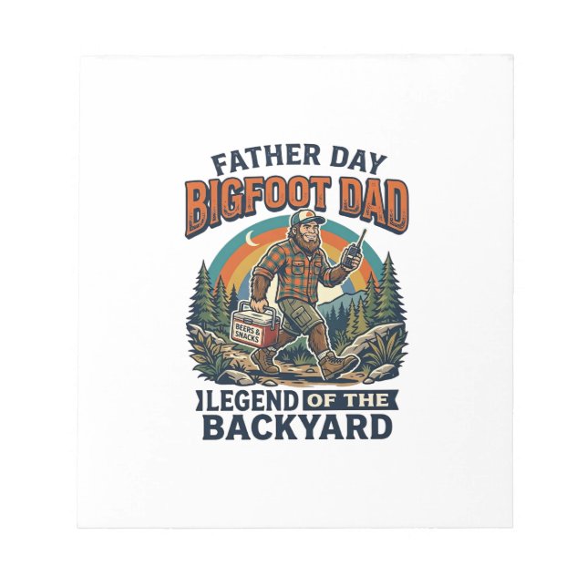 Bloc-note T-shirt Collations de Papa Bigfoot de la Fête des  (Devant)