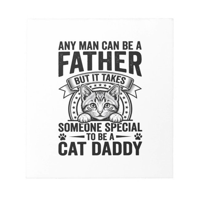 Bloc-note T-Shirt D avec citation de père papa chat gravure  (Devant)