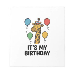 Bloc-note T-shirt de fête d'anniversaire de girafe mignon De