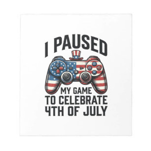 Bloc-note T-shirt de jeu vidéo patriotique du 4 juillet_1