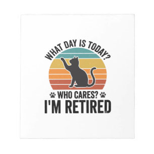 Bloc-note T-Shirt Dessin Citation Drôle de Chat Retraité Cou