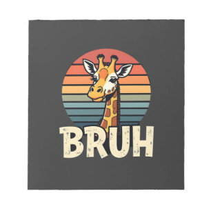 Bloc-note T-Shirt drôle d'animal girafe visage meme festif N