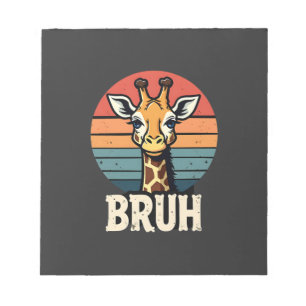 Bloc-note T-Shirt drôle d'animal girafe visage meme festif N