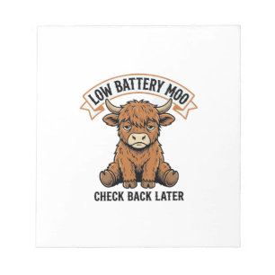 Bloc-note T-shirt drôle de vache des Highlands grincheuse en