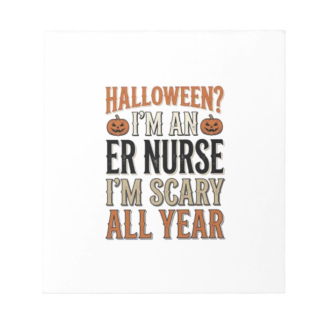 Bloc-note T-shirt drôle d'infirmière des urgences Halloween  (Devant)