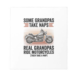 Bloc-note T-shirt drôle grand-père moto gravure vintage