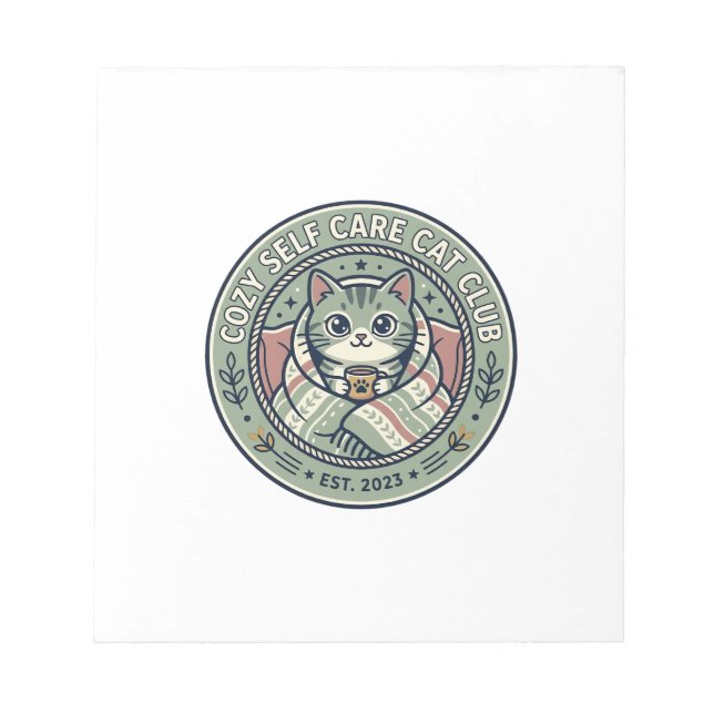 Bloc-note T-shirt graphique chat de détente pour soi - Cozy  (Devant)