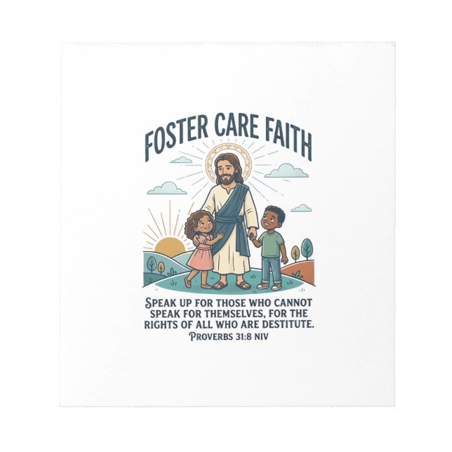 Bloc-note T-shirt graphique Jésus Adoption Foster Care Chrét (Devant)