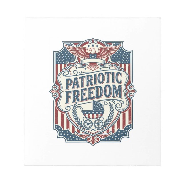 Bloc-note T-shirt graphique vectoriel Baby Shower patriotiqu (Devant)