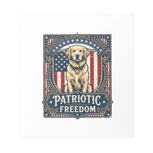 Bloc-note T-shirt graphique vectoriel du Golden Retriever pa (Devant)