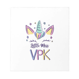 Bloc-note T-shirt Kids VPK fille premier jour Little Miss VP