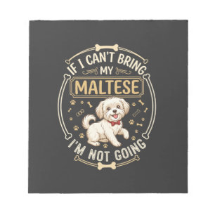 Bloc-note T-shirt Maltese Chien N'allant Pas Cravate Rouge O