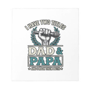 Bloc-note T-shirt micro vintage titres Papa et Papa rock_