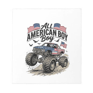 Bloc-note T-Shirt Tout Garçon Américain Camion Monstre Patri