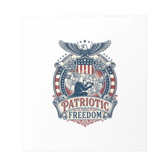 Bloc-note T-shirt vectoriel pour amateur de puzzles patrioti (Devant)