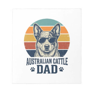 Bloc-note T-shirt vintage coucher de soleil Papa Blue Heeler