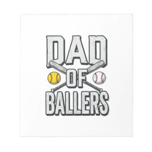 Bloc-note T-shirt vintage pour papa de softball et baseball