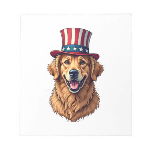 Bloc-note T-shirt vintage Quatre Juillet Golden Retriever 4