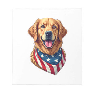 Bloc-note T-shirt vintage Star Spangled Golden Retriever 4