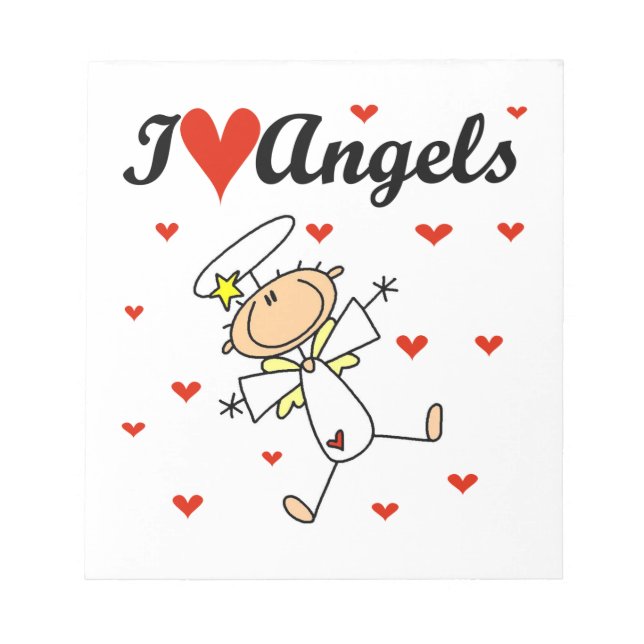 Bloc-note T-shirts et Cadeaux J'aime les Anges (Devant)