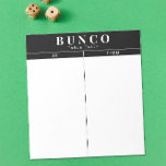 Bloc-note Table Bunco simple noir et blanc<br><div class="desc">Jetez une feuille sur chaque table pour la personne qui tient le compte de la partition et rationalisez votre jeu Bunco avec ceux-ci prêts à aller et facile à utiliser des feuilles de tallage arrachées avec deux colonnes vierges et des détails graphiques noir et blanc.</div>