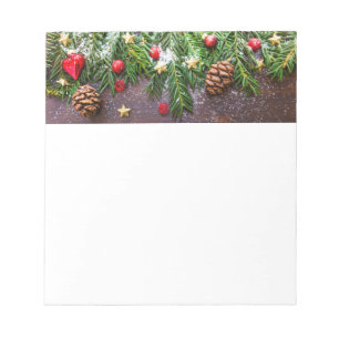 Bloc-note Table de Noël rustique avec pin et neige