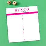 Bloc-note Table simple rose et blanc Bunco Tally<br><div class="desc">Jetez une feuille sur chaque table pour la personne qui tient le compte de la partition et rationalisez votre jeu Bunco avec ceux prêt à aller et facile à utiliser des feuilles de tallage arrachées avec deux colonnes vierges et accents fuchsia rose chaud.</div>