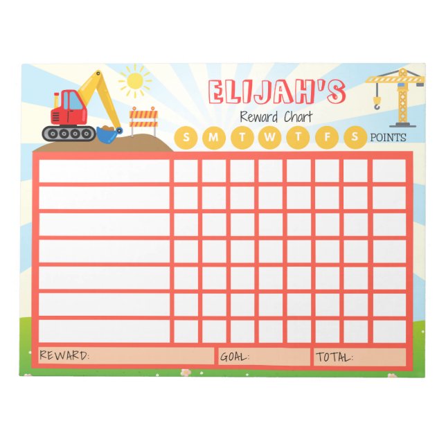 Bloc-note Tableau de bord pour enfants, Graphique de constru (Devant)