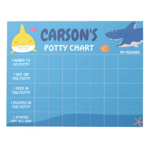 Bloc-note Tableau de propreté requin mignon personnalisé ave