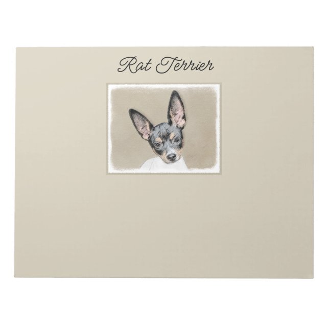 Bloc-note Tableau de Rat Terrier - Notep d'art original de c (Devant)