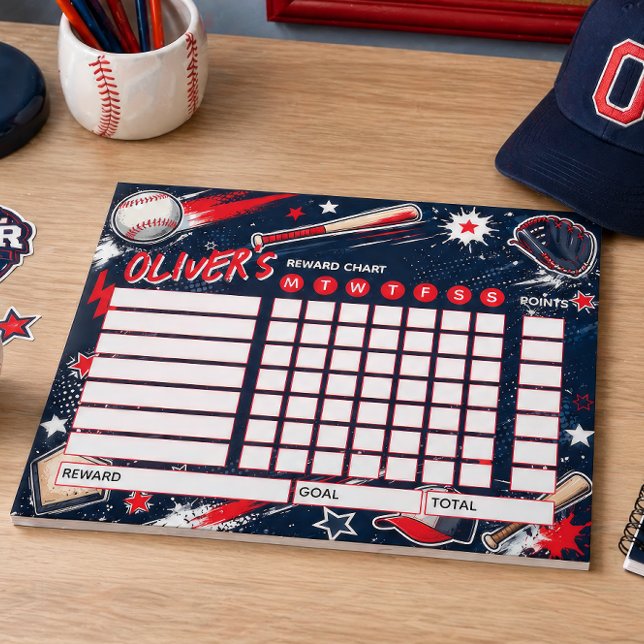 Bloc-note Tableau de Récompenses Baseball Tableau Personnali (Créateur téléchargé)
