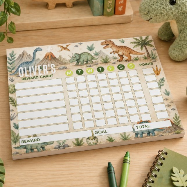 Bloc-note Tableau de Récompenses Dinosaure Tableau Personnal (Créateur téléchargé)