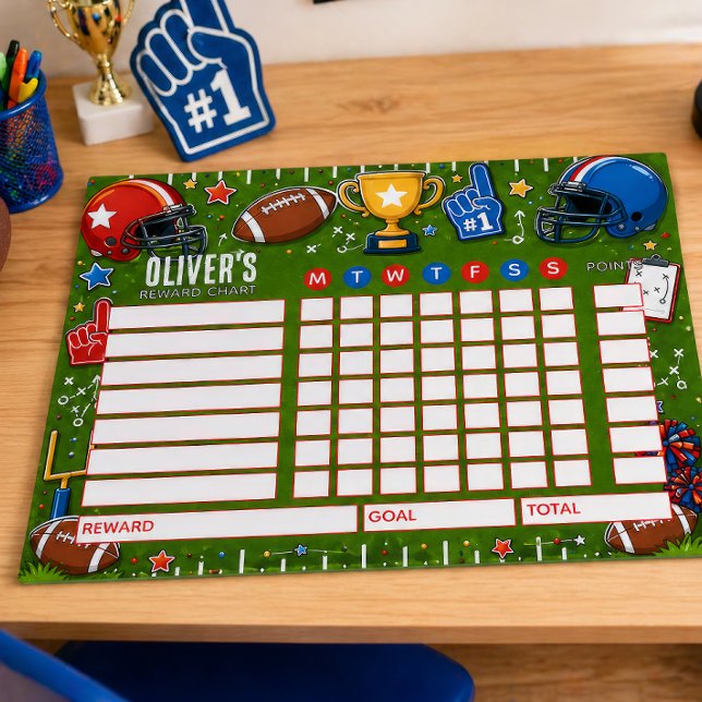 Bloc-note Tableau de Récompenses Football Tableau Personnali (Créateur téléchargé)