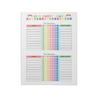 Bloc-note Tableau de tâches personnalisé pour 2 enfants