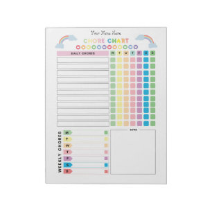 Bloc-note Tableau de tâches personnalisé pour enfants