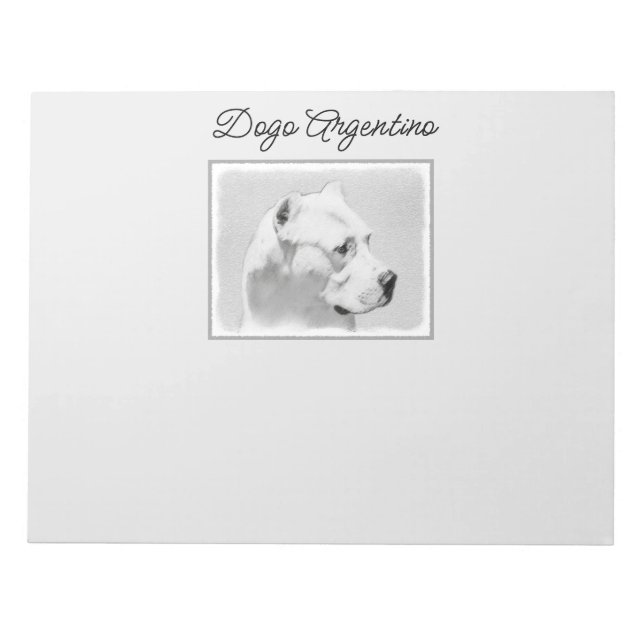 Bloc-note Tableau Dogo Argentino - Art Chien original (Devant)