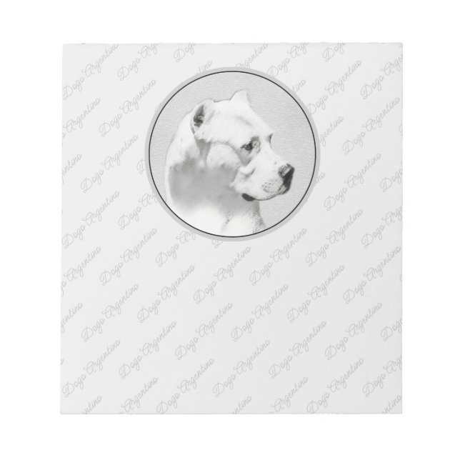 Bloc-note Tableau Dogo Argentino - Art Chien original (Devant)