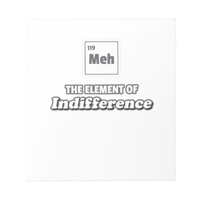 Bloc-note Tableau périodique Meh Élément d'indifférence (Devant)