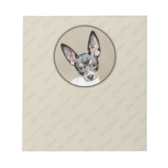 Bloc-note Tableau Rat Terrier - Cute Original Chien Art (Devant)
