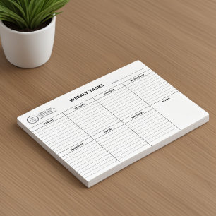 Bloc-note Tâches hebdomadaires simples et modernes Organisat